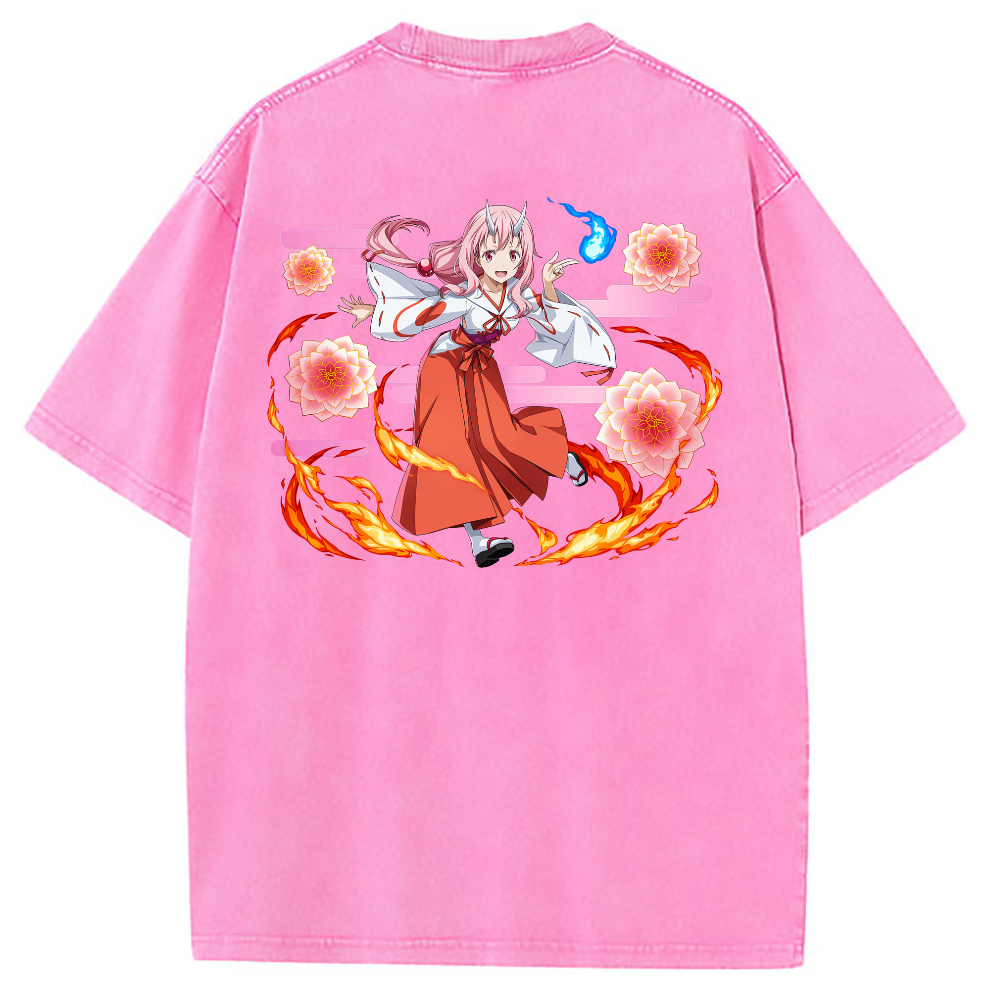 （画像用） 転スラ Regarding Reincarnated to Slime 綿100% ヴィンテージ風 半袖Tシャツ（背面プリント）